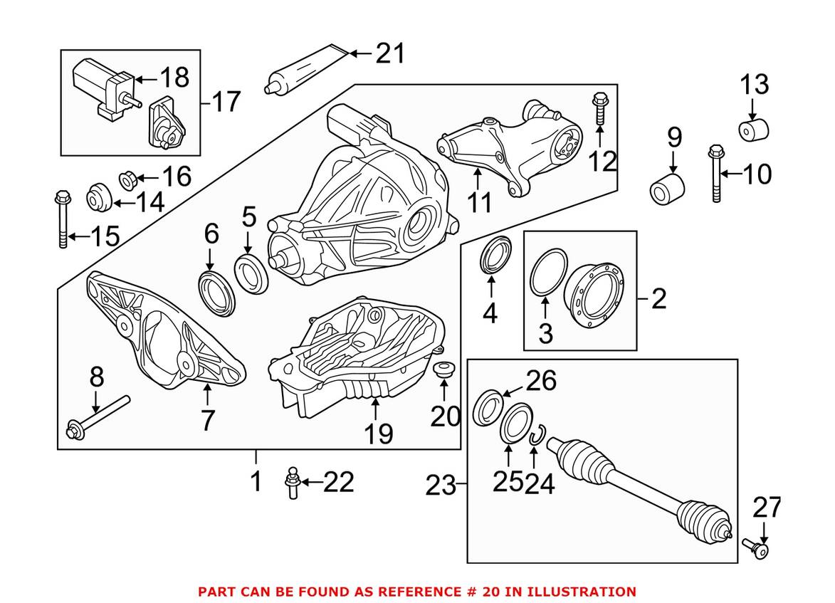 BMW Differential Drain Plug (w/ O-Ring) 33117525064